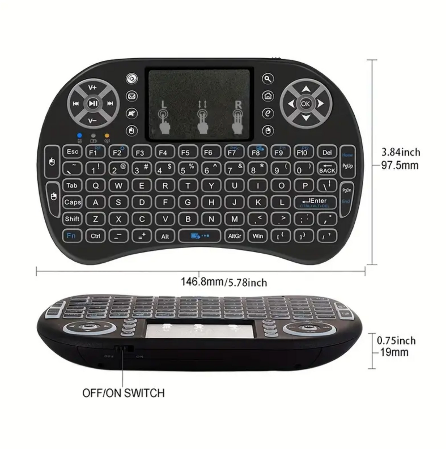 Mini Wireless Keyboard with Touchpad